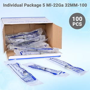 <span class=keywords><strong>Seringue</strong></span> vétérinaire jetable en plastique avec embout Luer Lock de sécurité, 5 ml, <span class=keywords><strong>22G</strong></span>, pour usage animal - Product Image 4