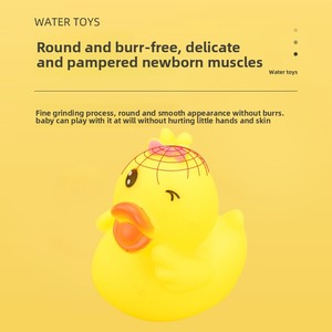 Juguete de baño de pato de dibujos animados pinchable, juguete colorido de vinilo para nadar, juego de agua, juguete de plástico para bebé para niños - Product Image 2