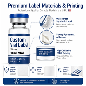 Etichette Adesive Personalizzate per Flaconcini 2ml 3ml 10ml, Impermeabili e Olografiche, per Medicinali - Product Image 4
