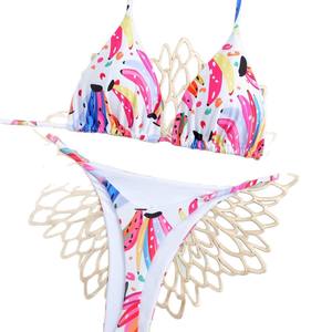 Traje de Baño de Dos Piezas con Pantalones <span class=keywords><strong>Boxer</strong></span> de Cintura Alta con Estampado Digital Europeo <span class=keywords><strong>Americano</strong></span> 2025, Sexy para Primavera - Product Image 5