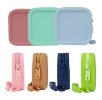 Mini vente Silicone carré porte-monnaie 12.5CM mignon pochette d'argent portefeuille grande capacité sac cosmétique mallette de rangement porte-clés porte-monnaie