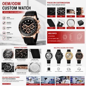 <span class=keywords><strong>Montre</strong></span> à Quartz <span class=keywords><strong>chronographe</strong></span> de luxe étanche pour hommes, nouveau Design tendance avec Logo personnalisé - Product Image 2