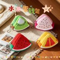 Schattig fruit pluche portemonnee sleutelhanger watermeloen oranje mini opbergtasje pluche hanger tas ornament cadeau