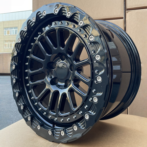Jantes noires brillantes 17x9 6x139.7 Beadlock pour tout-terrain, pour Ford F-150 Raptor, <span class=keywords><strong>Ram</strong></span> 1500, Toyota Tacoma, camion <span class=keywords><strong>4x4</strong></span> - Product Image 5