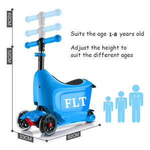 सस्ते बच्चे स्कूटर बच्चों पेडल स्कूटर हटाने योग्य सूटकेस और एलईडी प्रकाश के साथ - Product Image 3