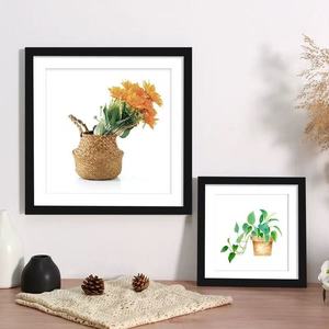 กรอบรูปไม้สี่เหลี่ยม กรอบรูปไม้เนื้อแข็งสำหรับติดผนัง (ไม่มีกระดาษรองหลังและภาพ<span class=keywords><strong>วาด</strong></span>) - Product Image 1