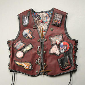 خمر الخامس الجلود سترة السائق الأصلي سترة البانك روك للرجال - Product Image 1