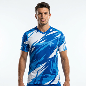 Camiseta <span class=keywords><strong>de</strong></span> Fútbol Profesional Personalizada con Cuello Elástico Acanalado, Camiseta Deportiva <span class=keywords><strong>de</strong></span> Secado Rápido para Equipos - Product Image 1