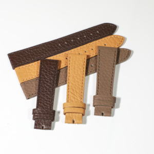 ODM/OEM Italian Vintage Lychee Grain Clemence Flat Type Durable Calfskin Leather <strong>Strap</strong> 14/16/18/20mm For Universal Watch <strong>Strap</strong>