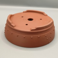 Pot à bonsaï Yixing rond non verni avec clou de fixation