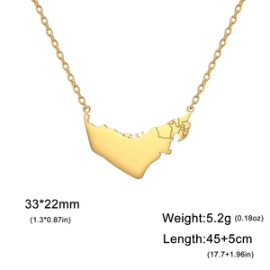 Colliers en acier inoxydable plaqué or 18 carats émaillés avec drapeau des <span class=keywords><strong>Émirats</strong></span> <span class=keywords><strong>arabes</strong></span> <span class=keywords><strong>unis</strong></span> Collier à chaîne en émail avec drapeau des <span class=keywords><strong>Émirats</strong></span> <span class=keywords><strong>arabes</strong></span> <span class=keywords><strong>unis</strong></span> - Product Image 2