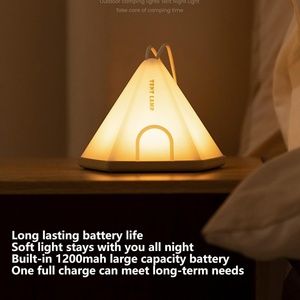 Portable <b>USB</b> <b>Rechargeable</b> Nursery Lamp Tent Shaped Nightlight with Warm White <b>Light</b> for Home & Camping - Product Image 4
