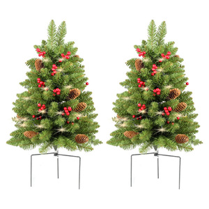 Sapin de Noël en plastique LED de haute qualité 2027 avec lumière blanc chaud, design sapin écologique, base de table, utilisation extérieure - Product Image 1