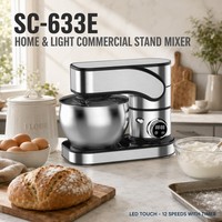 Robot culinaire semi-automatique 12l 2000W en acier inoxydable, multifonctionnel, avec bol mélangeur