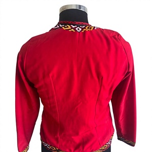 Pañuelo para la Cabeza Africano de Satén de Algodón Rojo Tribal Banjara, Bordado a Mano, con Patrón Geométrico, Diseño Étnico Tradicional, Transpirable - Product Image 3