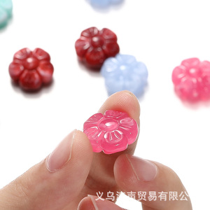 Acrylic Flower <b>Beads</b> 10mm Colored Perforated For Jewelry Making DIY Accessories Spacer <b>Beads</b> Summer 2024 Jinhua Origin - Product Image 2