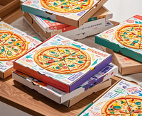 2024 nouvelle coutume 33 35 CM réutilisable 7/9/12 pouces ondulé PET boîte à Pizza feuille d'aluminium Logo usage industriel dossiers d'emballage alimentaire
