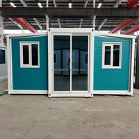 Maison conteneur pliable et extensible de 20 pieds, préfabriquée, modulaire, type « granny flat », 2 chambres, salle de bain, cuisine, villa mobile, design en vente