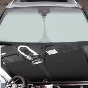 Kerai jendela depan mobil elastis dapat dilipat reflektif perak Titanium Universal kustom