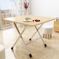 Jiuyi Nouvelle Table à Manger Pliante Portable en Métal à Design Carré Simple et Moderne pour Chambre, Bureau, Camping et Utilisation Domestique