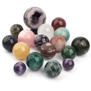 Purple Labradorite Clear Rhodonite Healing Stone Sphere Crystal, Natural Rose Quartz Christmas Crystal Sphere Ball