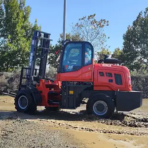 Nuevo diseño de carretilla elevadora diesel todoterreno 6t 5t All Four Wheel Drive 3ton 3.5ton 4x4 carretilla elevadora para terrenos difíciles