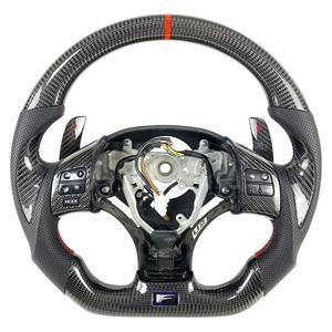 Volante de Fibra de Carbono Real a <span class=keywords><strong>Precio</strong></span> de Fábrica para <span class=keywords><strong>Lexus</strong></span> IS CT NX ES GS, Base Plana, 3 Palancas, Estilo Deportivo - Product Image 6