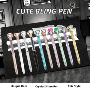 ปากกาลูกลื่นคริสตัลประกายเพชรพลาสติกราคาถูกกว่าเครื่องเขียนสุดสร้างสรรค์ปากกาน่ารักสำหรับเด็กผู้หญิงหมึกสีดำใช้ในโรงเรียนสำนักงานขนาด1.0มม. - Product Image 2