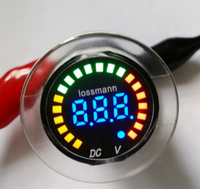 Voltmeter DC Bulat LED Color Bar Pengukur Tegangan Digital DC 12V 24V Panel Meter Monitor Tegangan Baterai Mobil Motor Kapal