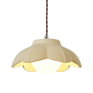 Suspension LED de style crème minimaliste français, hauteur réglable, design nordique créatif, salle à manger, chambre à coucher, salle d'exposition, milieu - Product Image 1