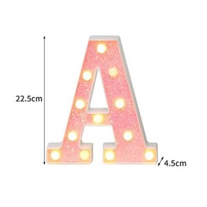 Numéro <span class=keywords><strong>O</strong></span> LED Lettre Lumières Rose Glitter Light Up Alphabet Signe Alimenté par Batterie pour Home Party Décoration Bar Mariage Anniversaire - Product Image 5
