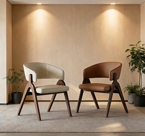 Silla de Comedor Moderna Tapizada en Madera Maciza, Sillón Ergonómico de Ocio para el Hogar, Restaurante, Hotel - Product Image 1