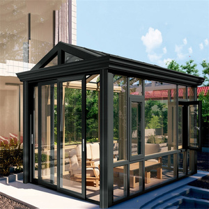 Serre <span class=keywords><strong>en</strong></span> verre DTOP NFRC CE ROHS, Orangerie <span class=keywords><strong>en</strong></span> aluminium verte pour jardin extérieur - Product Image 5