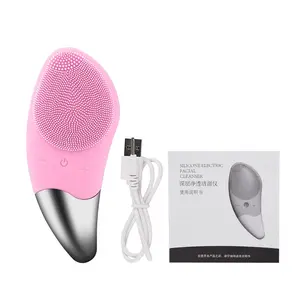 Skin care brush ultrasonic vibration facial cleaner device electric face cleanser
