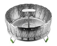 Panier vapeur extensible en acier inoxydable - Insert de cuisson à la vapeur pliable pour la cuisson à la vapeur des aliments, des légumes