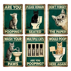 Divertidos letreros de baño <span class=keywords><strong>para</strong></span> gatos, <span class=keywords><strong>cartel</strong></span> metálico vintage, decoración de pared con humor <span class=keywords><strong>para</strong></span> inodoro, <span class=keywords><strong>WC</strong></span>, tienda de mascotas, hogar, oficina, regalo retro <span class=keywords><strong>para</strong></span> amantes de los gatos - Product Image 1