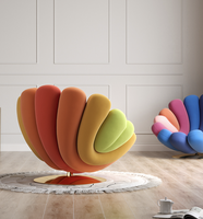 Fauteuil individuel italien créatif Anemone Giovannetti, style moderne minimaliste, pour salon, fauteuil pivotant de détente