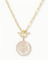 Collier de couple en nacre avec pendentif initiales A-Z, plaqué or 14K/18K, vente en gros