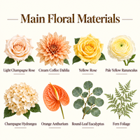 Rangée de fleurs artificielles en tissu de soie, faites à la main, résistantes à la décoloration et à l'eau, pour décoration intérieure de scène de mariage et de banquet