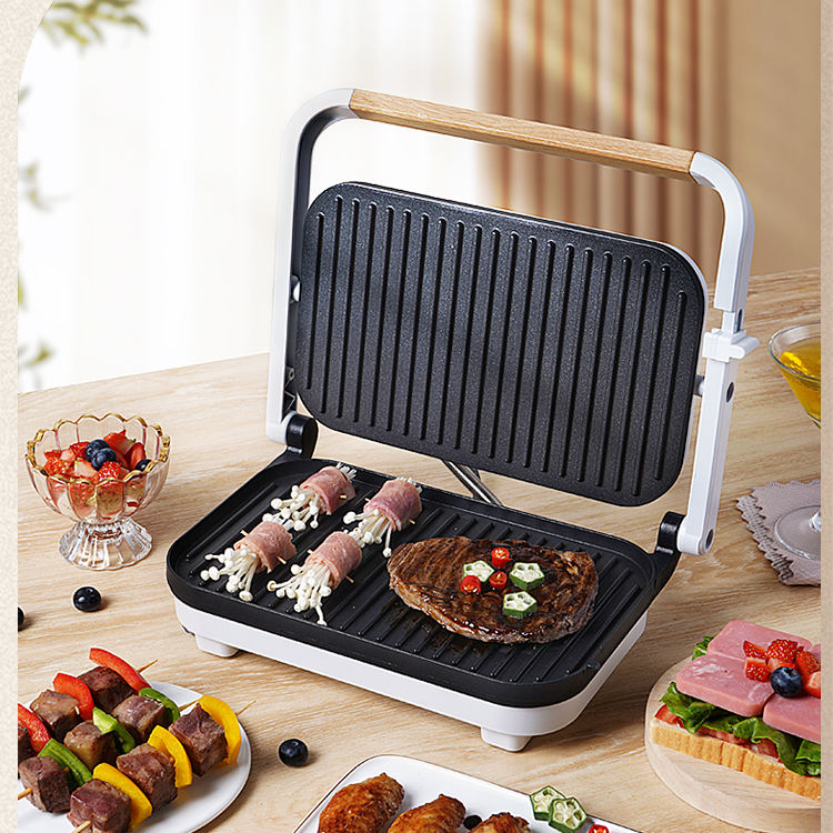 1500W Electric Indoor Grill Panini Press Smokeless Household Sandwich Steak  Maker with Non-Stick Plate