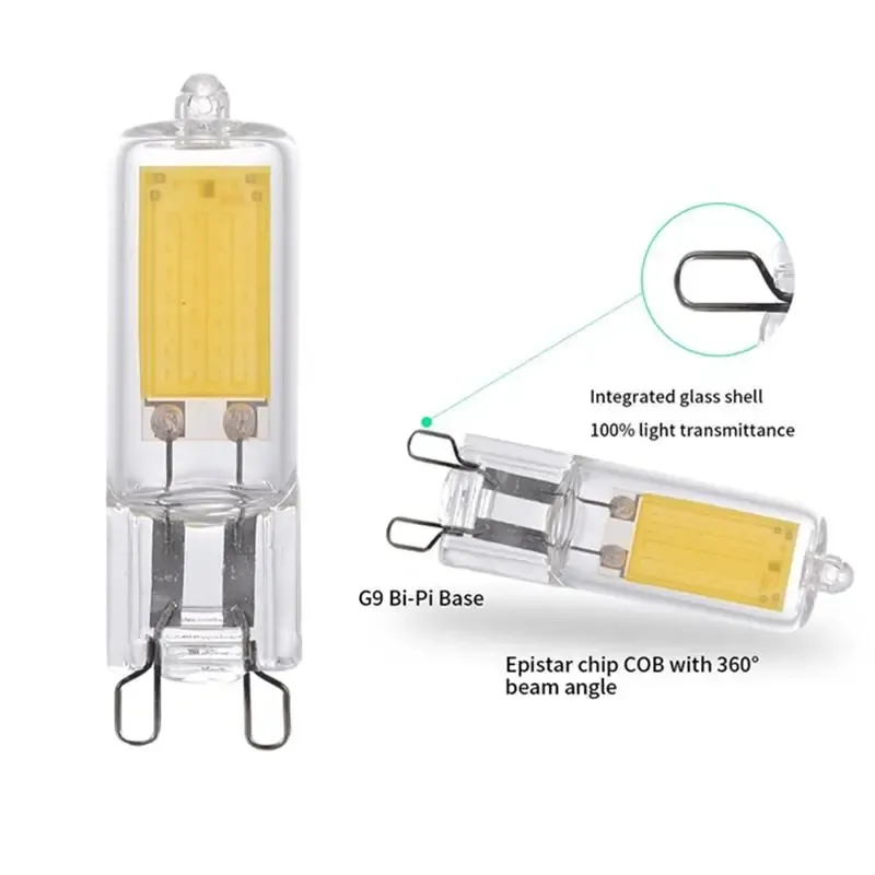 コーンライトG9LEDランプAC110V220V 2W 3W 5W COBG9電球360度ビーム角スポットライトシャンデリアランプハイビームLED電球