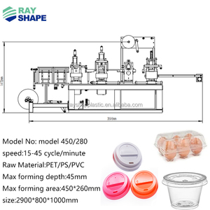 آلة أوتوماتيكية لصنع أغطية الأكواب البلاستيكية التي تستخدم لمرة واحدة من مواد PVC/PET/PS/HIPS، تشكيل بالضغط وإنتاجية عالية - Product Image 2