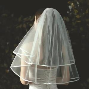 Velo de novia de muselina de estilo corto, cabeza envuelta, cubierta, <span class=keywords><strong>Mantilla</strong></span>, Iglesia, velo de oración católica - Product Image 6