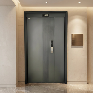 ZS Custom Modern Design Villa House Aluminum Alloy Stainless Steel Exterior Security Unequal Double Front Entry <strong>Door</strong> - Product Image 5