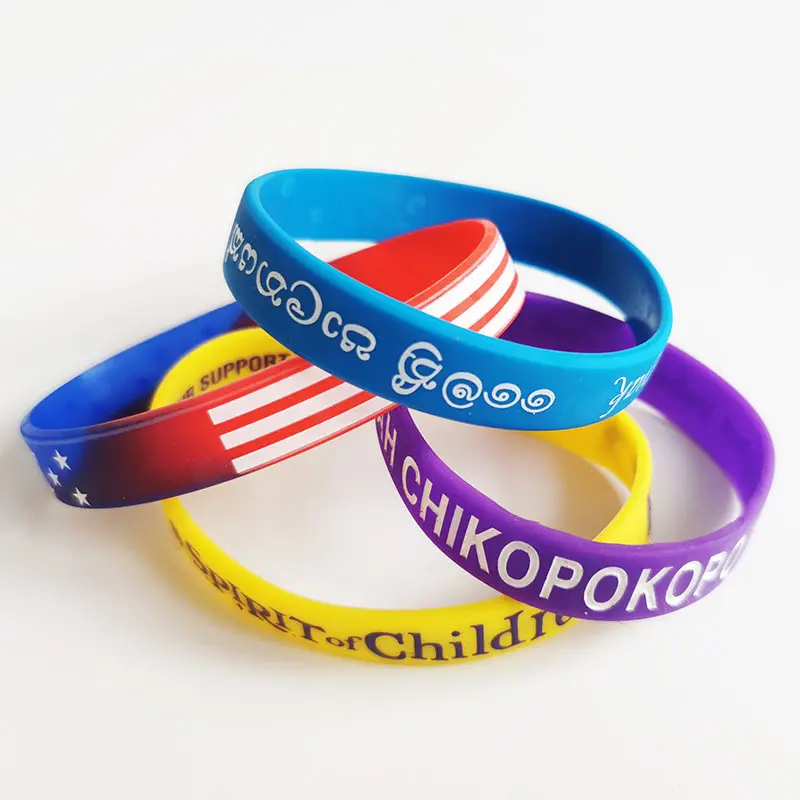 Eco-friendly freely samples cheapest no minimum custom logo text silicone wrist band bracelet