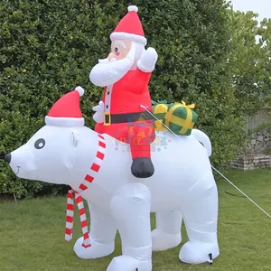 크리스마스 야외 뒷마당 led 디스플레이 북극곰 모델 홍보 풍선 산타 클로스