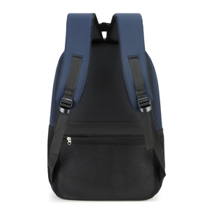 <b>Student</b> <b>Backpack</b> 15 Inches Blue Solid Color With Interior Zipper Pocket For School Education Boys - Product Image 2