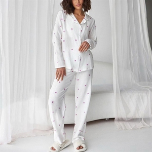OEM Custom Women's Luxury Night <strong>Pyjamas</strong> <strong>One</strong> Piece Organic Cotton Blend Vacation Style Sleepwear 2024 Fashion - Product Image 1