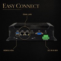 Computadora Industrial Integrada Sin Ventilador YCT, 4 Puertos USB 3.0, 2 Puertos COM, Bloque de Terminales, WiFi, para Mantenimiento Predictivo, Gateway IIoT Edge