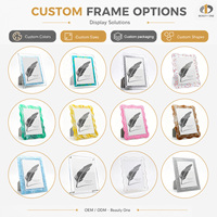 Cadre photo en acrylique direct usine, cadre décoratif, vente en gros, logo personnalisé, impression UV, OEM ODM, affichage à paillettes argentées